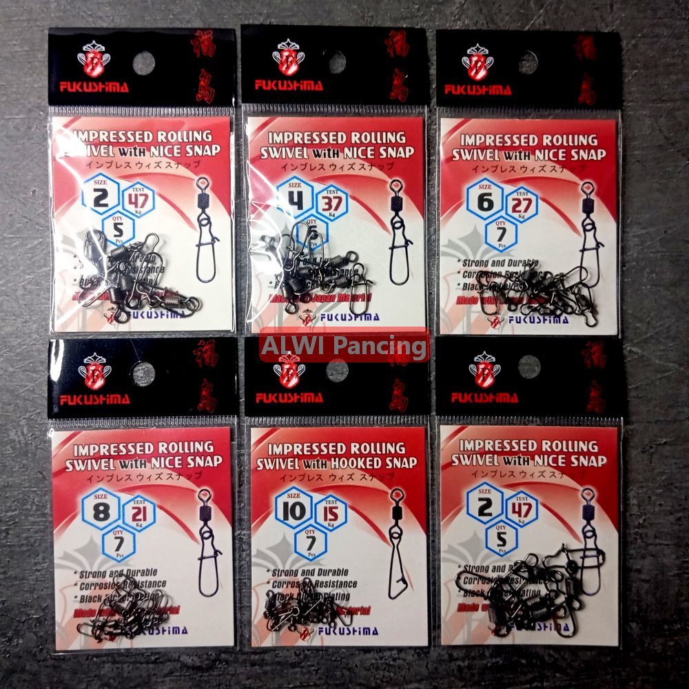 FUKUSHIMA Impressed Rolling Swivel With Nice Snap Peniti Minnow & Jig Anti Karat