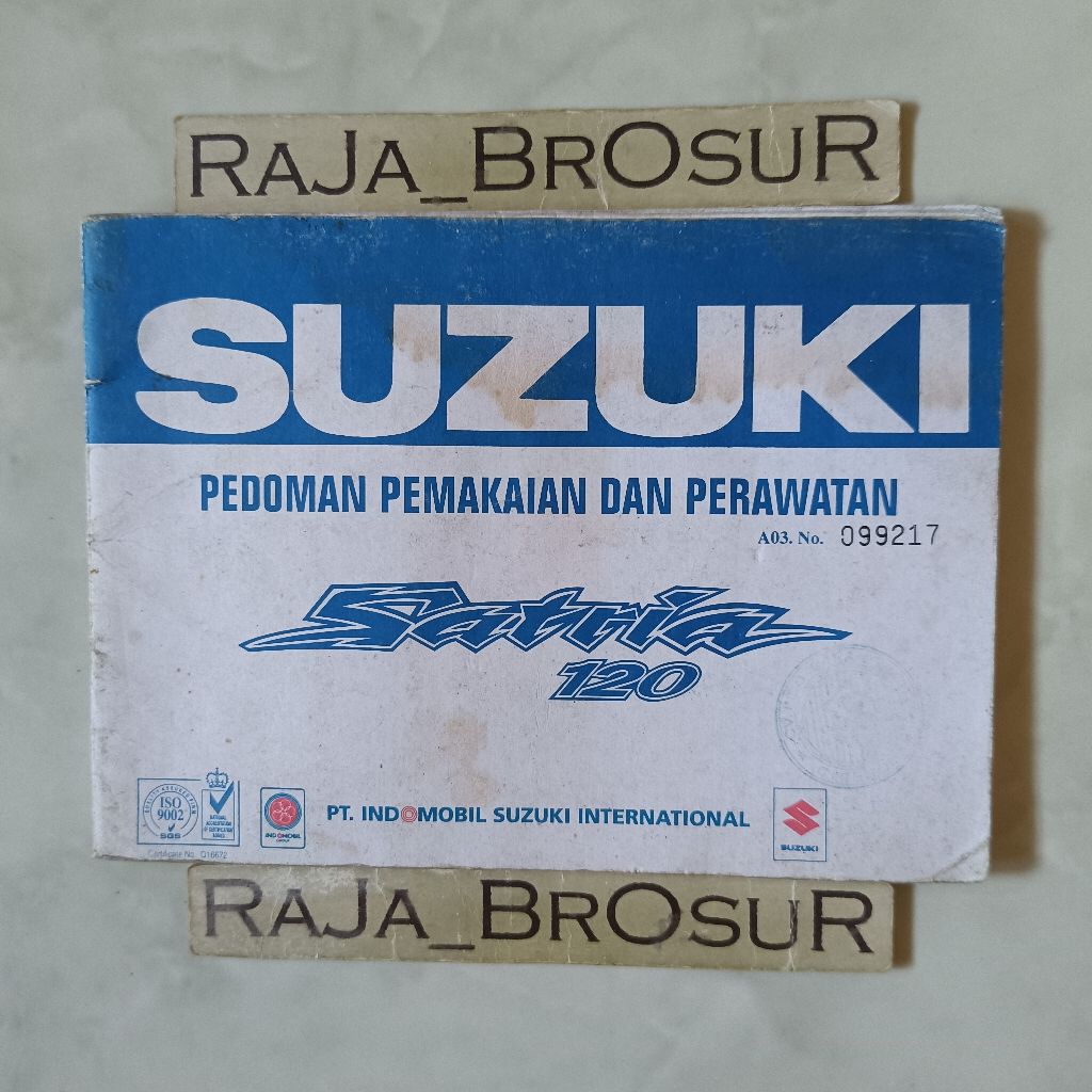Buku pedoman pemakaian dan perawatan Manual book Suzuki Satria 120 R Satria 120R Satria 120 S Satria