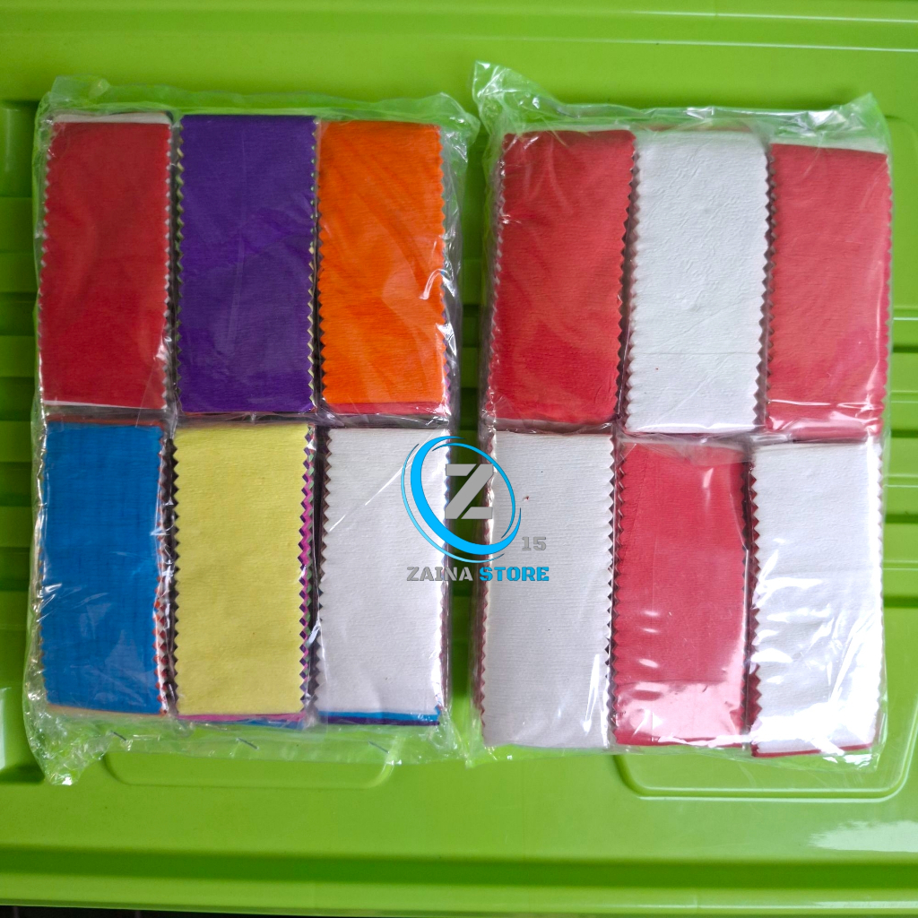 

( isi 12 ) Kertas krep potong / kertas krep merah putih warna warni