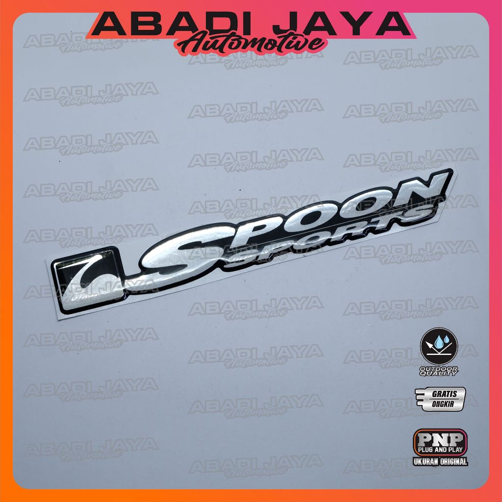 Emblem timbul honda spoon sport / emblem spoon honda