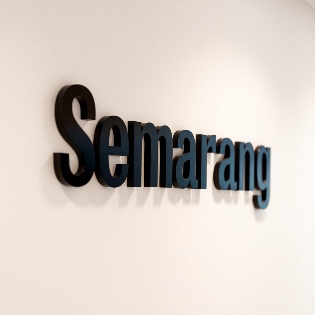 huruf timbul 3D bahan plat besi