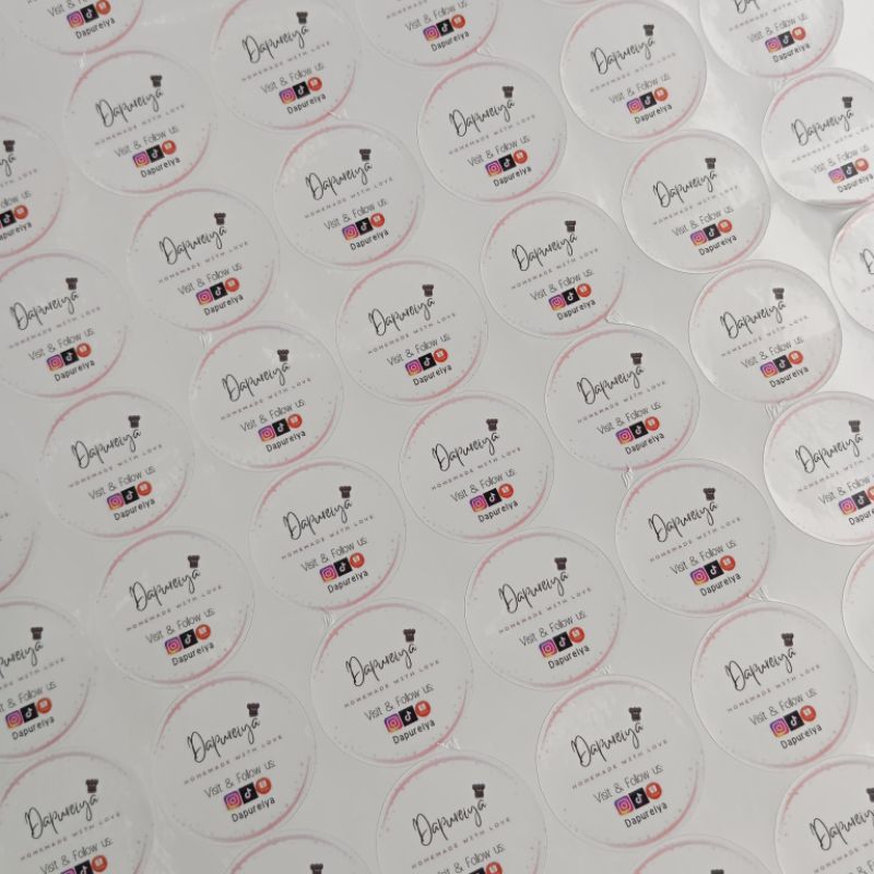 

Cetak Stiker Custom 1 Lembar | Bisa Request Desain & Ukuran | Label UMKM / Nama / Logo
