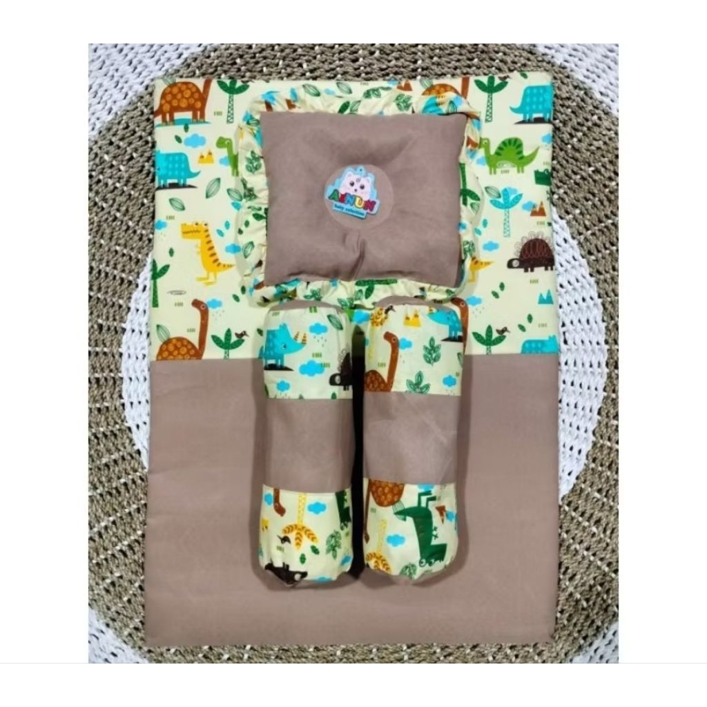 Kasur Matras Bayi Tempat Tidur Bayi + 2 Guling 1 Bantal Peyang Bayi Laki-Laki Perempuan
