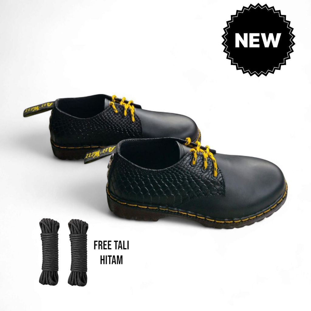 SOTER - Sepatu Docmart Low Boots 3 Hole Asli Kulit Sepatu Pria