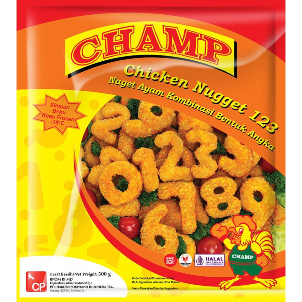 

CHAMP Chicken Nugget 123 450GR – Nugget Ayam Renyah & Gurih | Frozen Food Halal Murah