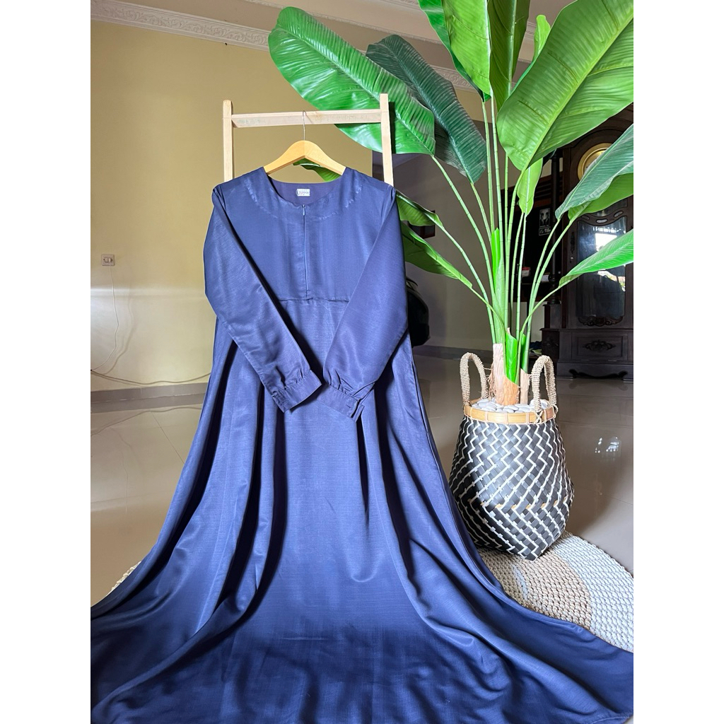(preloved) dress gamis abaya biru dongker zizara