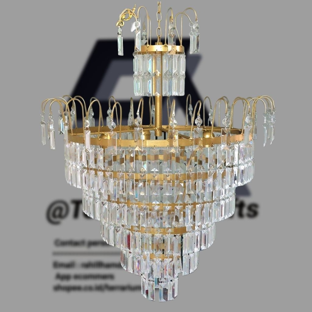 (Ready)Lampu kristal juntai full kristal kotak mewah(size 50×70) - dekorasi