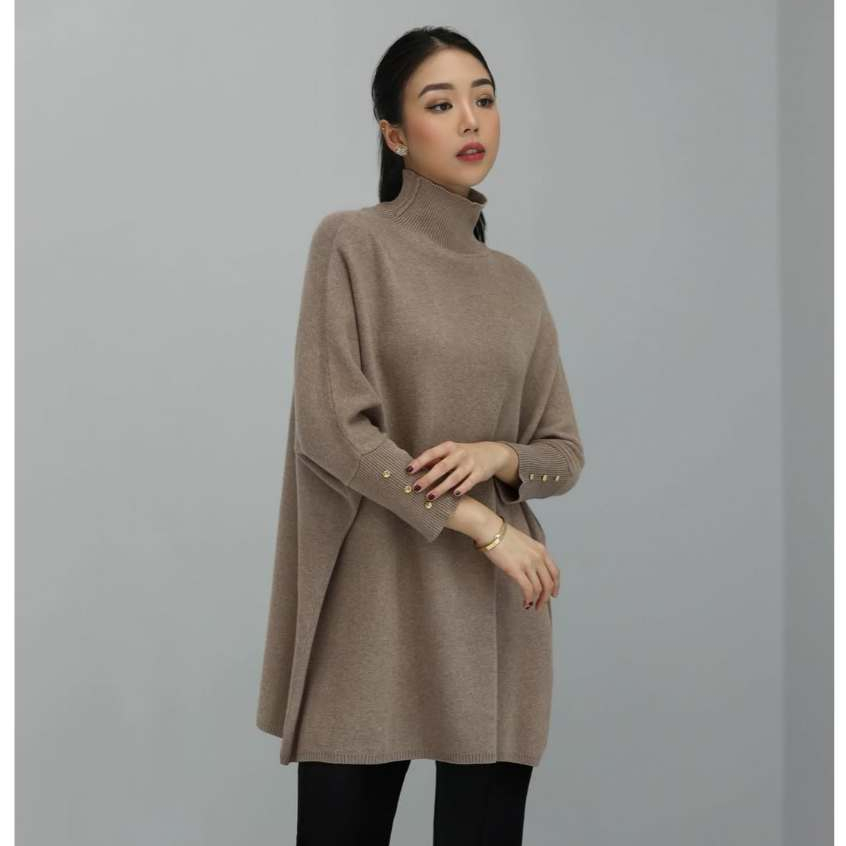 BROOKLYN TURTLENECK BATWING KNIT SUPER PREMIUM KOREA - OVERSIZE LONGSLEEVE - SOFT KNIT BASIC - ATASA