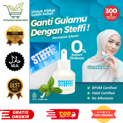 

STEFFI PRO - Stevia Tetes Nol Kalori Pemanis Alami Pengganti Gula Lebih Manis Lebih Sehat