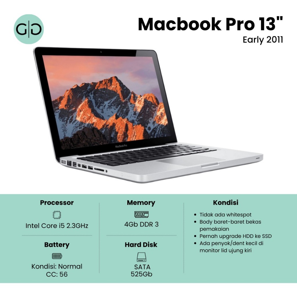 Macbook Pro 13-inch Early 2011 Second masih bagus