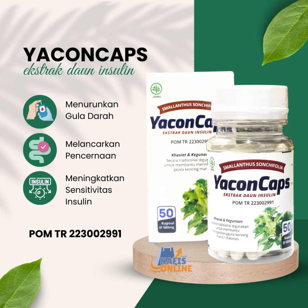 Herbal YaconCap Yacona Kapsul Diabetes Obat Herbal Diabetes Original Tanpa Efek Samping 50 Kapsul