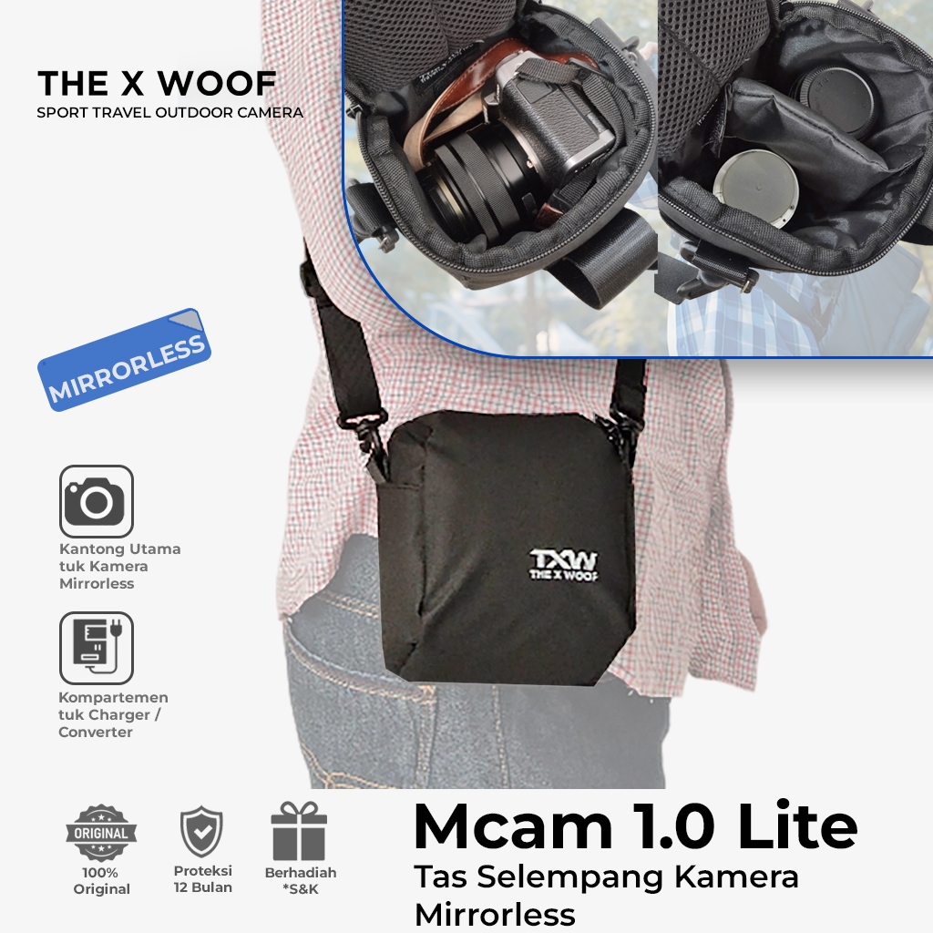 The X Woof Mcam1Lite - Tas Kamera Mirrorless Selempang Anti Cipratan Air