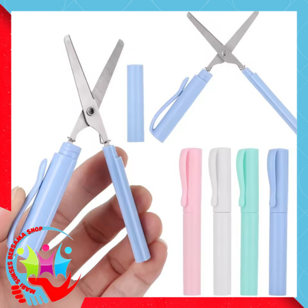 

MSBS Gunting Lipat Mini Bentuk Pena Gunting Kertas Paper Cutter Portable Scissors Gunting Kecil Alat Pemotong Kertas Portabel Model Pulpen
