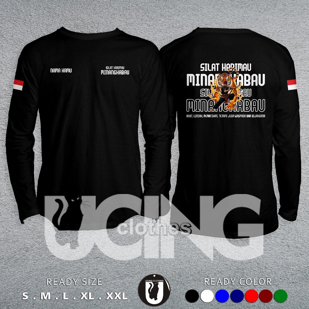 Kaos Baju Silat Harimau Minangkabau Gratis Nama Lengan Panjang Kaos Distro