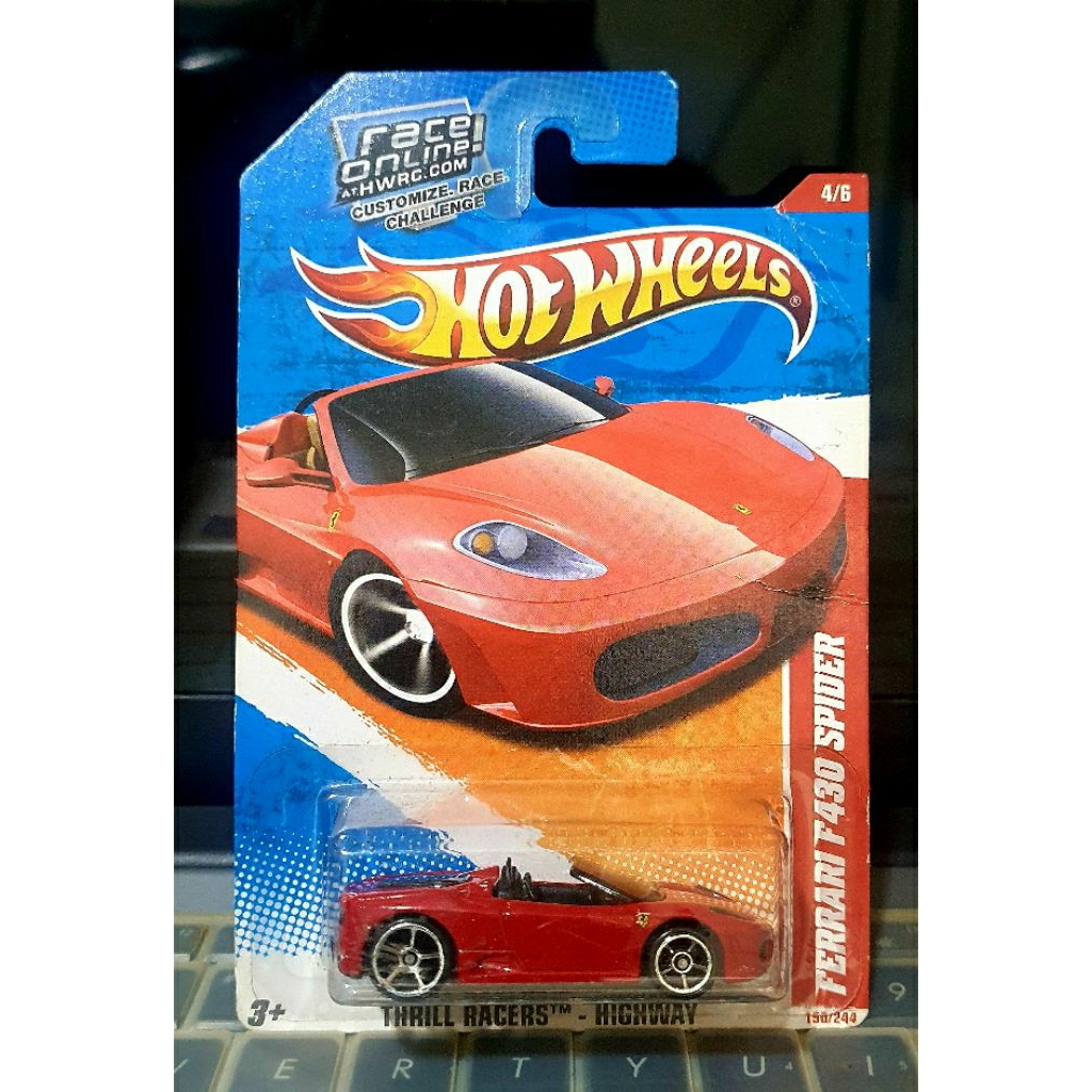 EXLUSIVE HOT WHEELS FERRARI F430 SPIDER U.S CARD RACE ONLINE