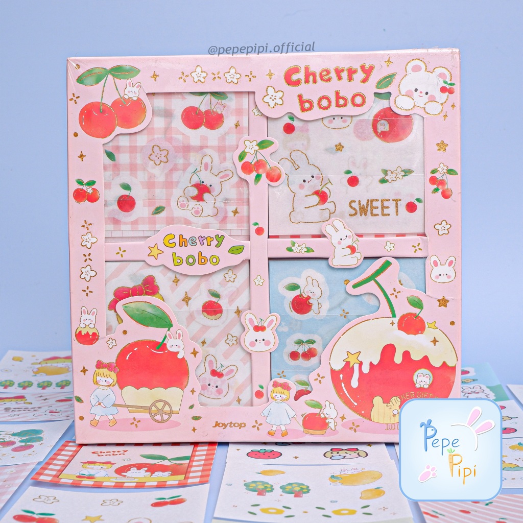 

Sticker Senmu Joytop ST-2364 Isi 100 Paket Sticker stiker jurnaling journal set buku alat tulis sekolah pastel pink lucu box