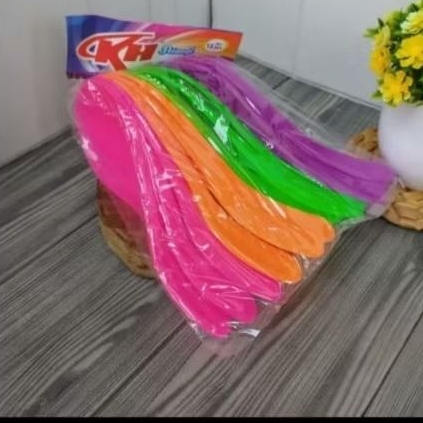 KH-12pcs Centong Plastik Pelangi/Centong Nasi Pelangi KH