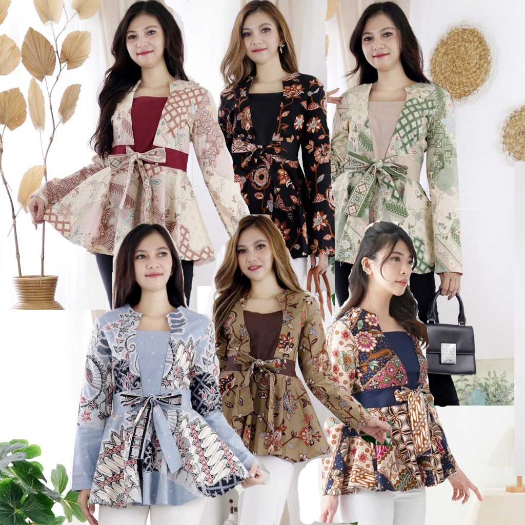 FREE ONGKIR ATASAN BLOUSE BATIK KANTOR MORGAN 220