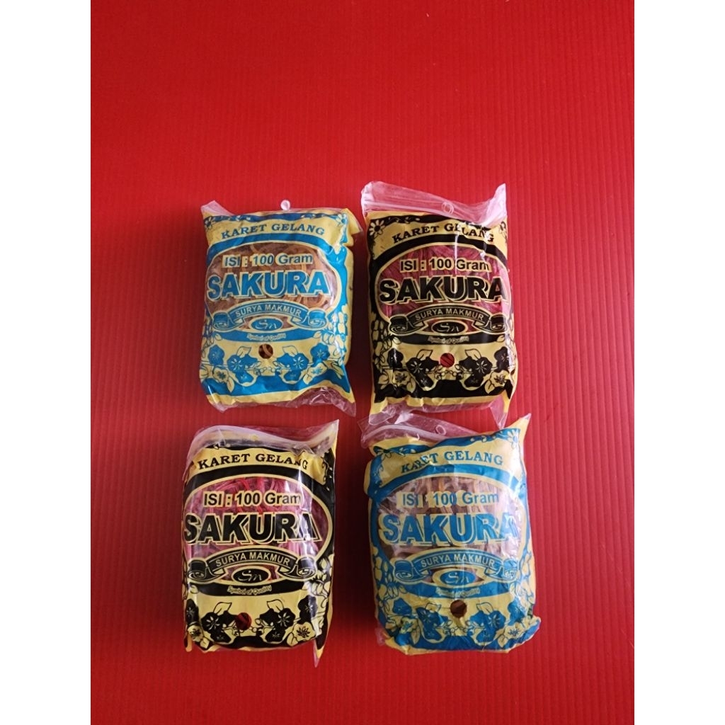 

KARET GELANG MENTAH SAKURA 100GR | WARNA MERAH DAN KUNING | KARET MERAH KARET KUNING