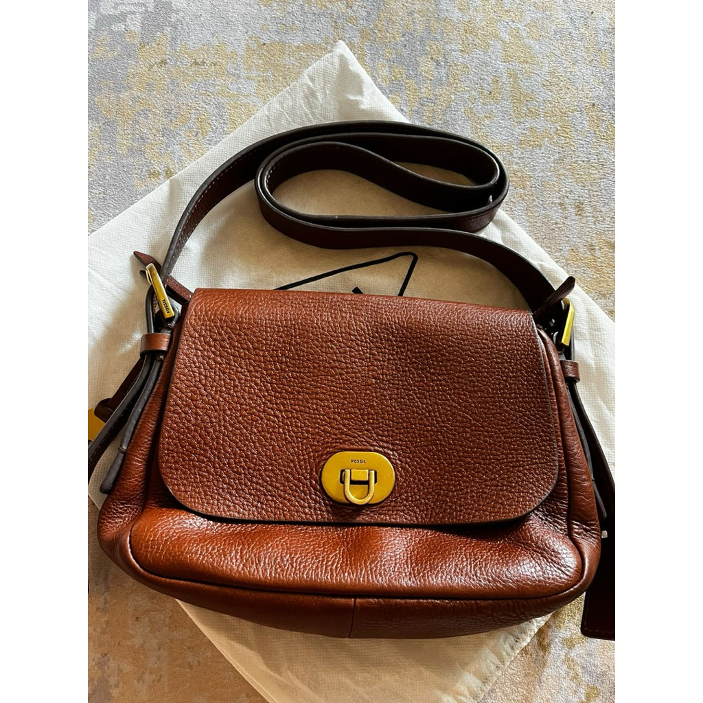 preLoved Tas Fossil Harper Small flap Crossbody ORIGINAL 100%