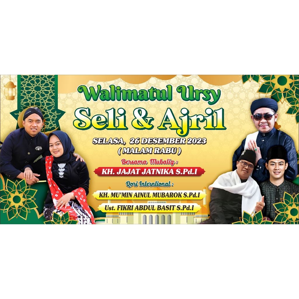 BAKCDROP/BANNER/SPANDUK PERNIKAHAN CUSTOM MURAH