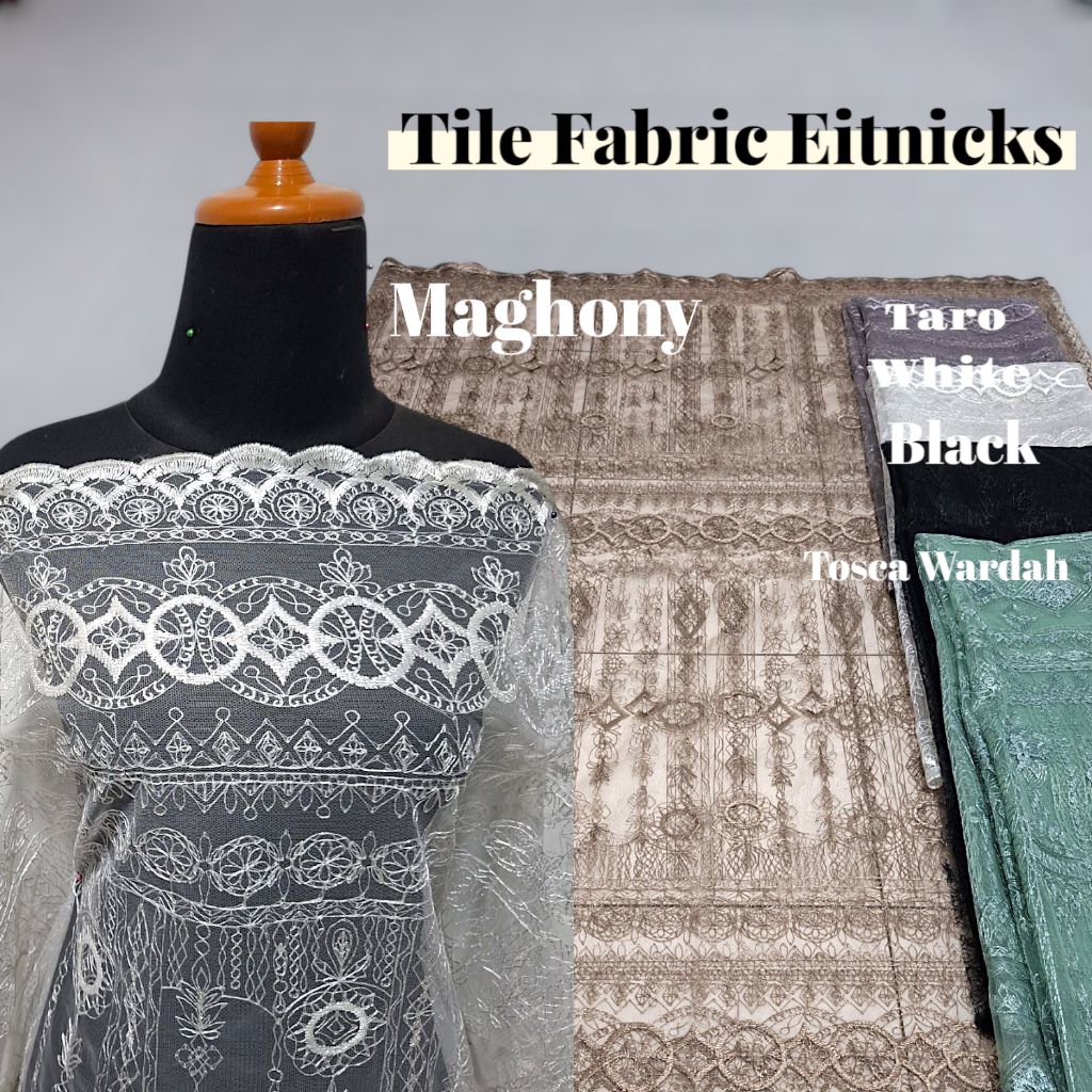 Bakal Kain Brokat Tile Bahan Kebaya Brukat Tile Meteran / Bahan Kebaya Tile Meteran / Brokat Tille /