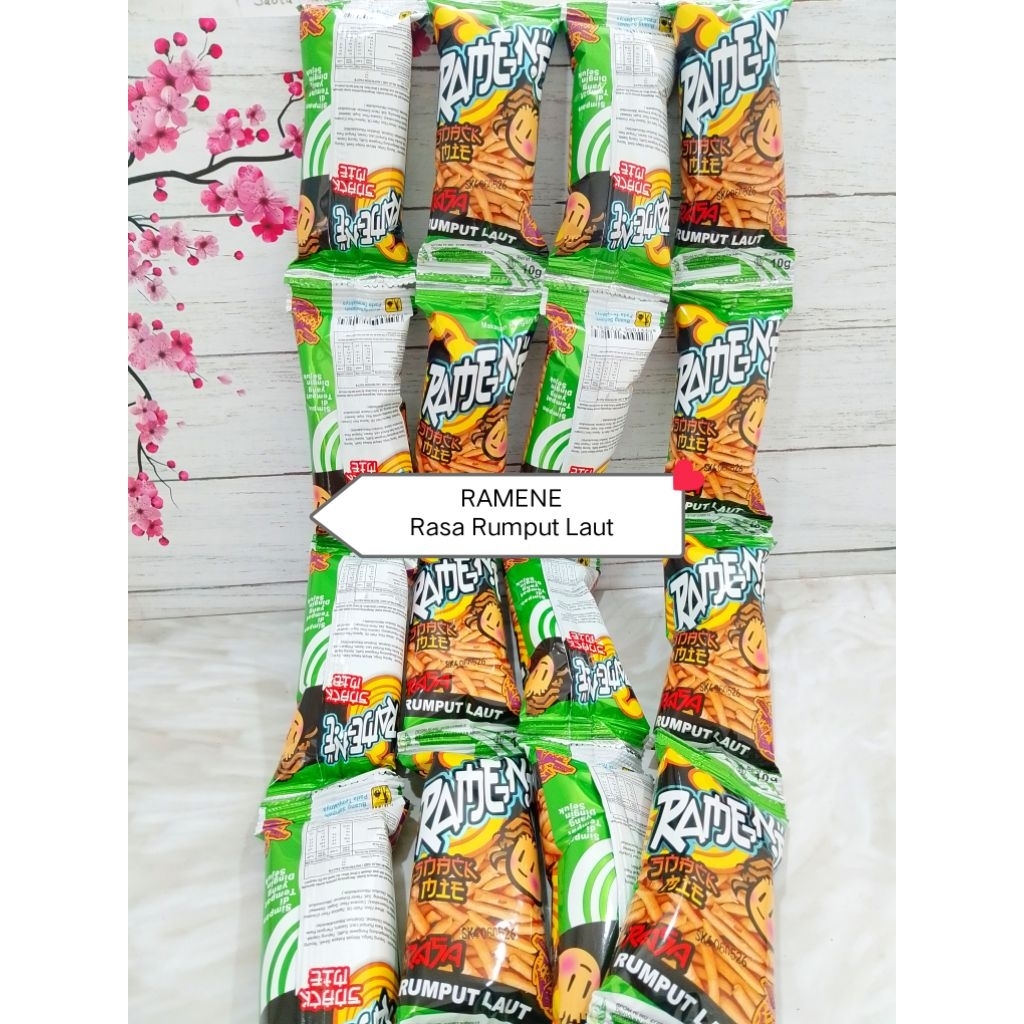 

Snack RAMENE 10gr @isi 1 renceng 10 Pcs ( Banyak Varian Rasa) Enak nikmat dan Gurih Exp aman 2026