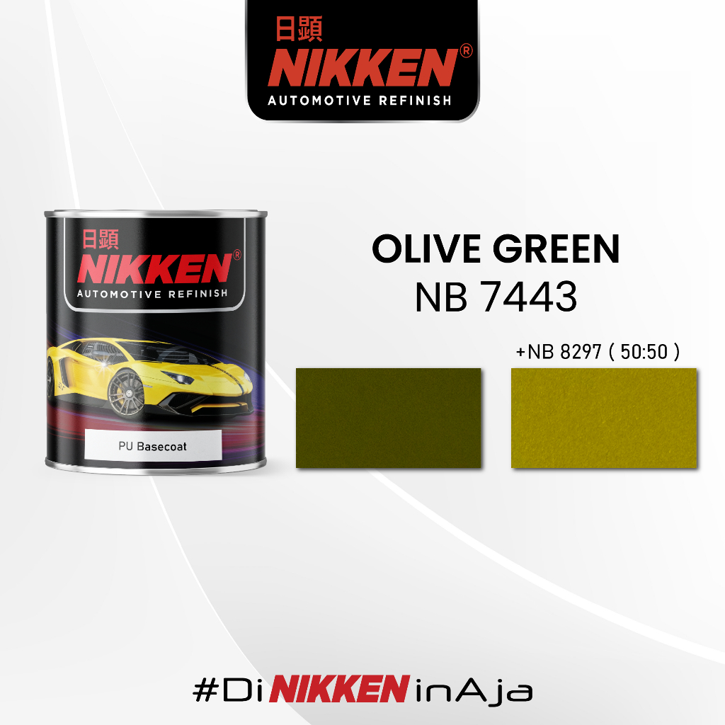 NIKKEN NB 7443 - Warna Solid - Cat PU Basecoat Motor Mobil - Olive Green