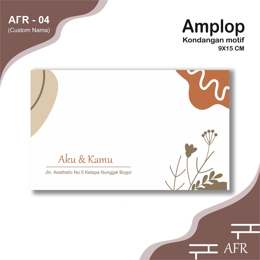 

PROMO | Amplop Custom Nama Aesthetic Undangan / Amplop Kondangan Isi 100 Pcs