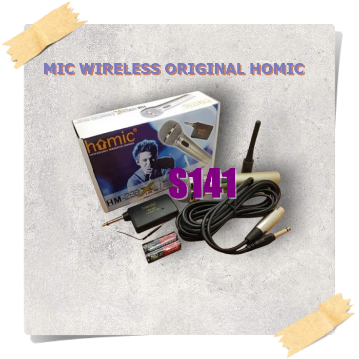 S141 MIC WIRELESS ORIGINAL HOMIC BAHAN BESI STAINLESS MIK KABEL WIRELESS SINGLE MIX WIRELES MIKROPHO