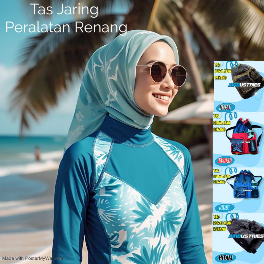 tas berenang baju renang peralatan pelampung kacamata fin baju basah muat di bawa