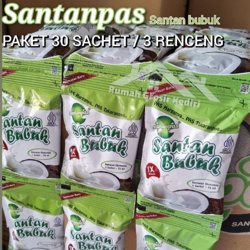 

Promo!!Paket 3 Renceng isi 30 Pcs Santan Pas//Termurah Santan Bubuk//Santan Pas