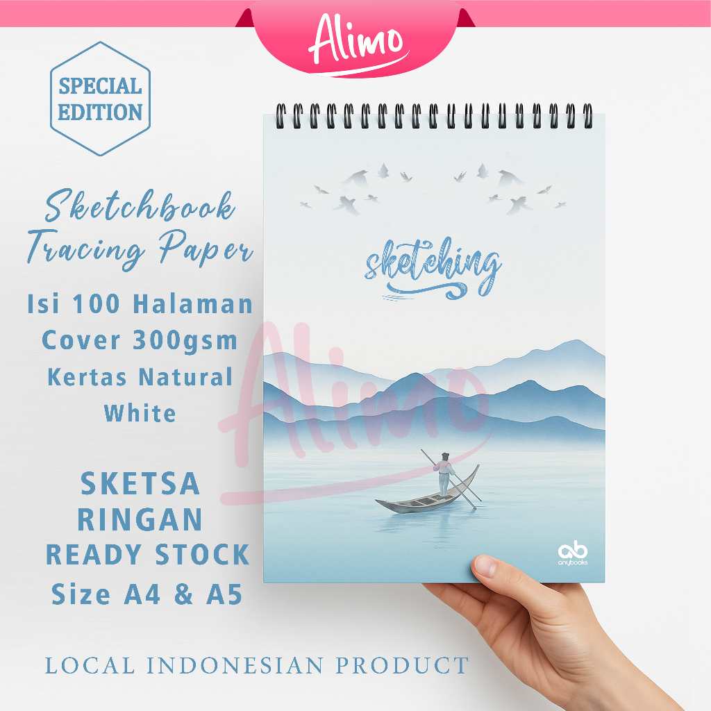 

Alimo New Sketchbook Tracing Paper Ukuran A4 & A5 Isi 100 Halaman Cover 300gsm Kertas Natural White