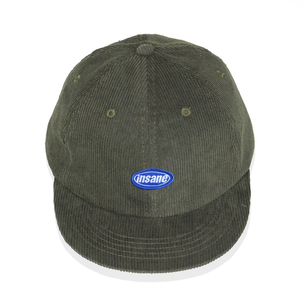 Insane. - Polo Cap | Topi Pria Clasic Visor Pendek Corduroy Retro Army