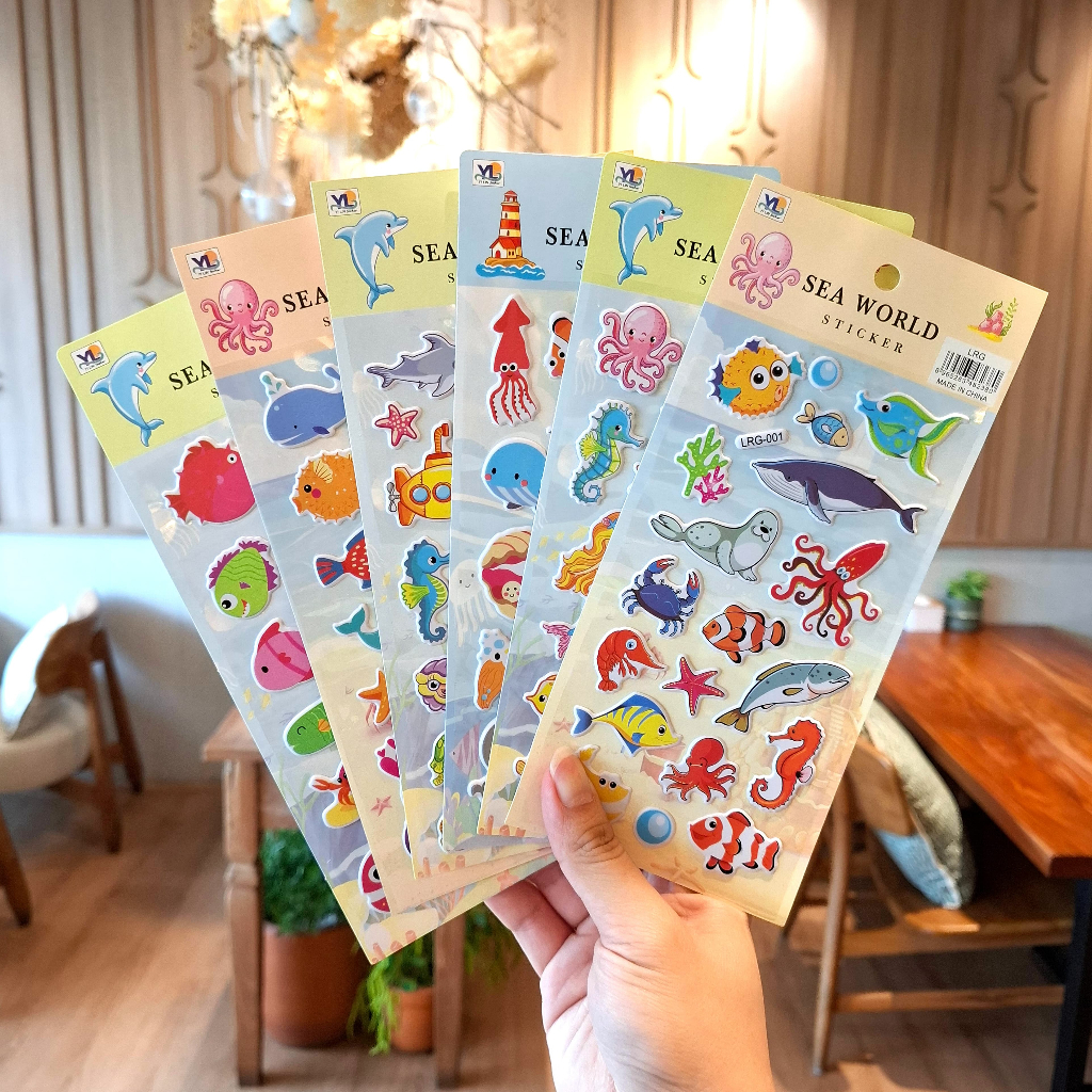 

[LRG] Sticker Timbul Gambar Tempel Stiker Anak Karakter Fish Ikan Sea World