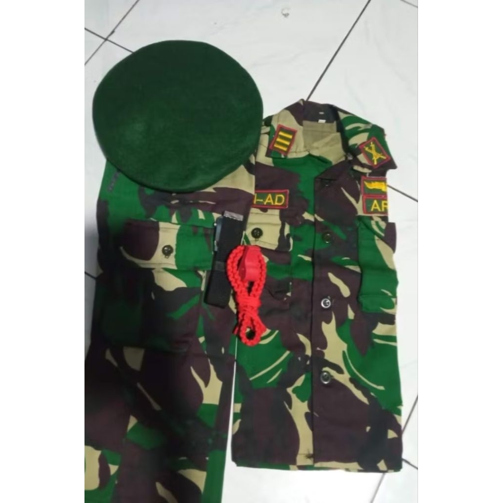 Seragam TNI AD LORENG ANAK topi baret - seragam loreng anak - Baju loreng tni ad anak