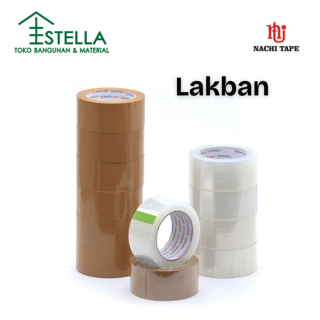 

LAKBAN NACHI /LAKBAN BERKUALITAS/ISOLASI NACHI 2"X90Yard/Lakban 2 Inch Bening atau Coklat Super Murah 45mmX90Yard