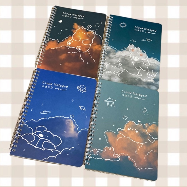 

Buku Catatan Tulis A5 Bergaris Aesthetic Galaxy Bear Spiral Notebook | Diary Scrap book Journal Bujo • Kiku Stuffs