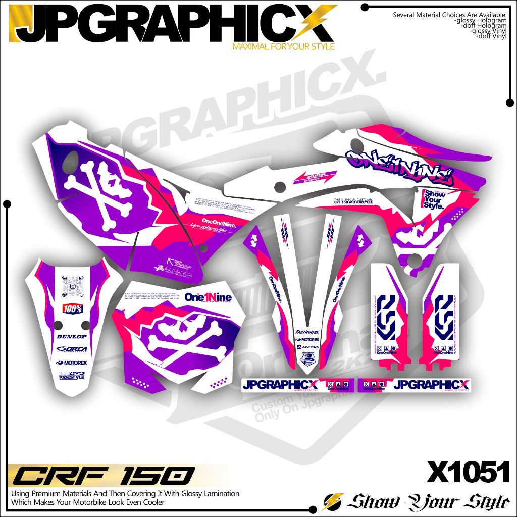 DECAL KLX GORDON SIMPEL MINIMALIS SUPERGLOSS BAHAN PREMIUM