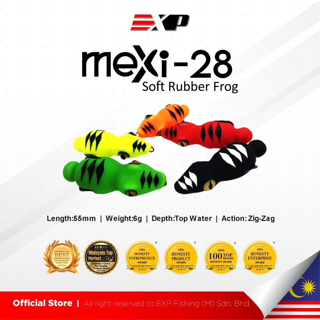EXP MEXI 28 Soft Frog umpan casting umpan gabus kodok tiruan umpan tiruan karet asli thailand