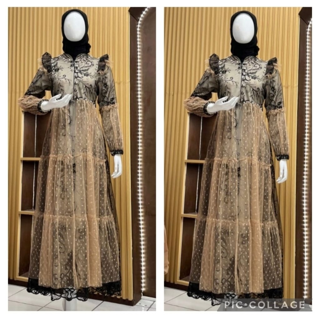 GAMIS DRESS JASMINE TILLE  BORDIR PREMIUM