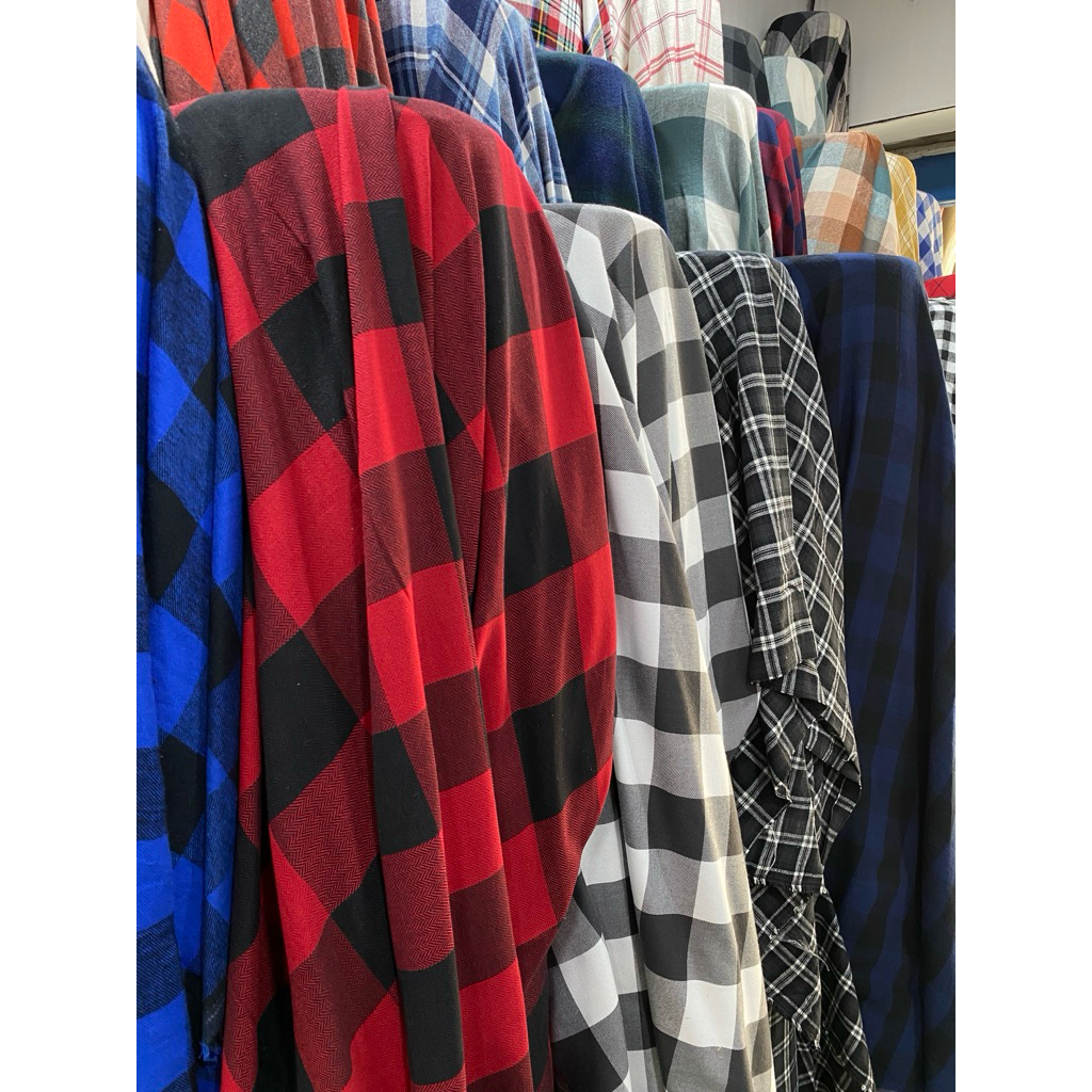 Bahan Kain Flanel Motif Kotak Kain Katun flanel