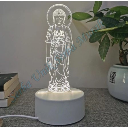 Lampu Tidur / Pajangan Lampu Hias 3D Model Buddha