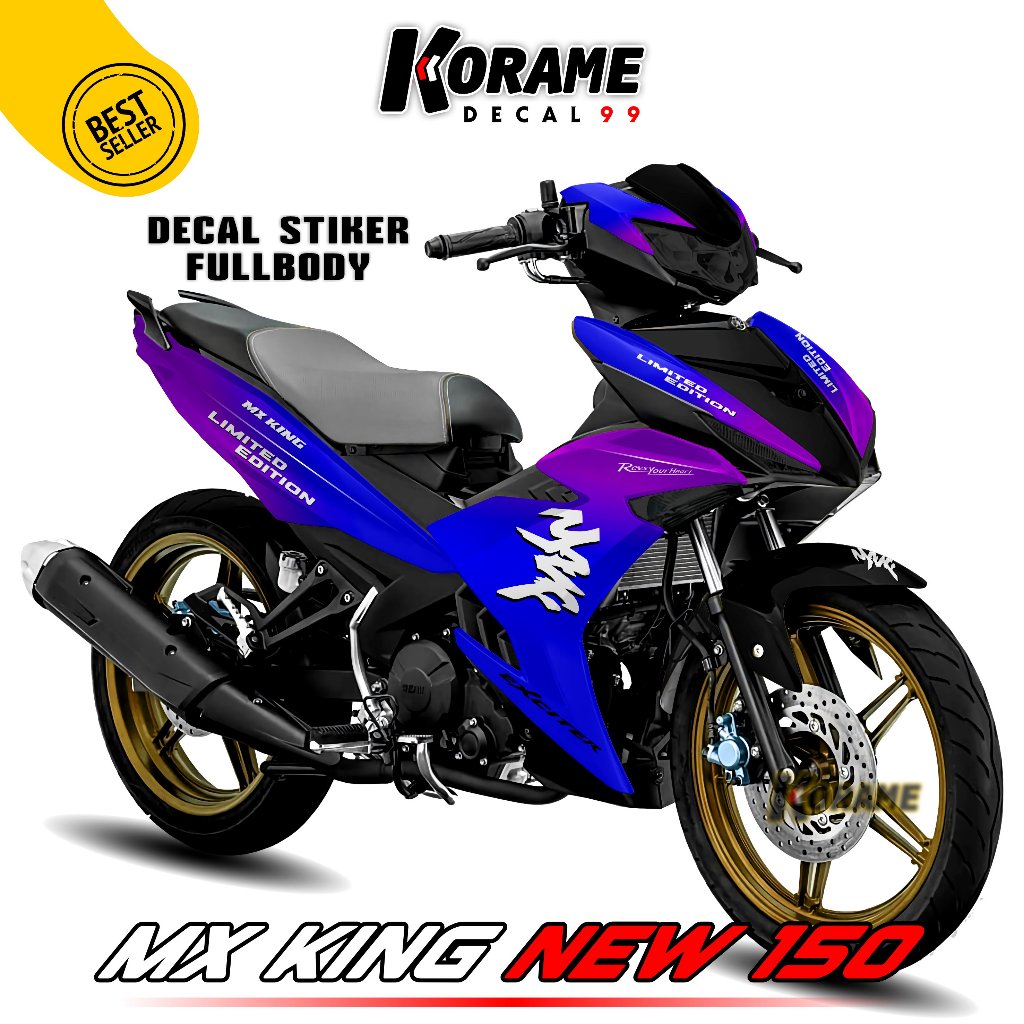 Decal Stiker Fullbody New MX KING 150 YZF Bunglon Variasi Biru Ungu