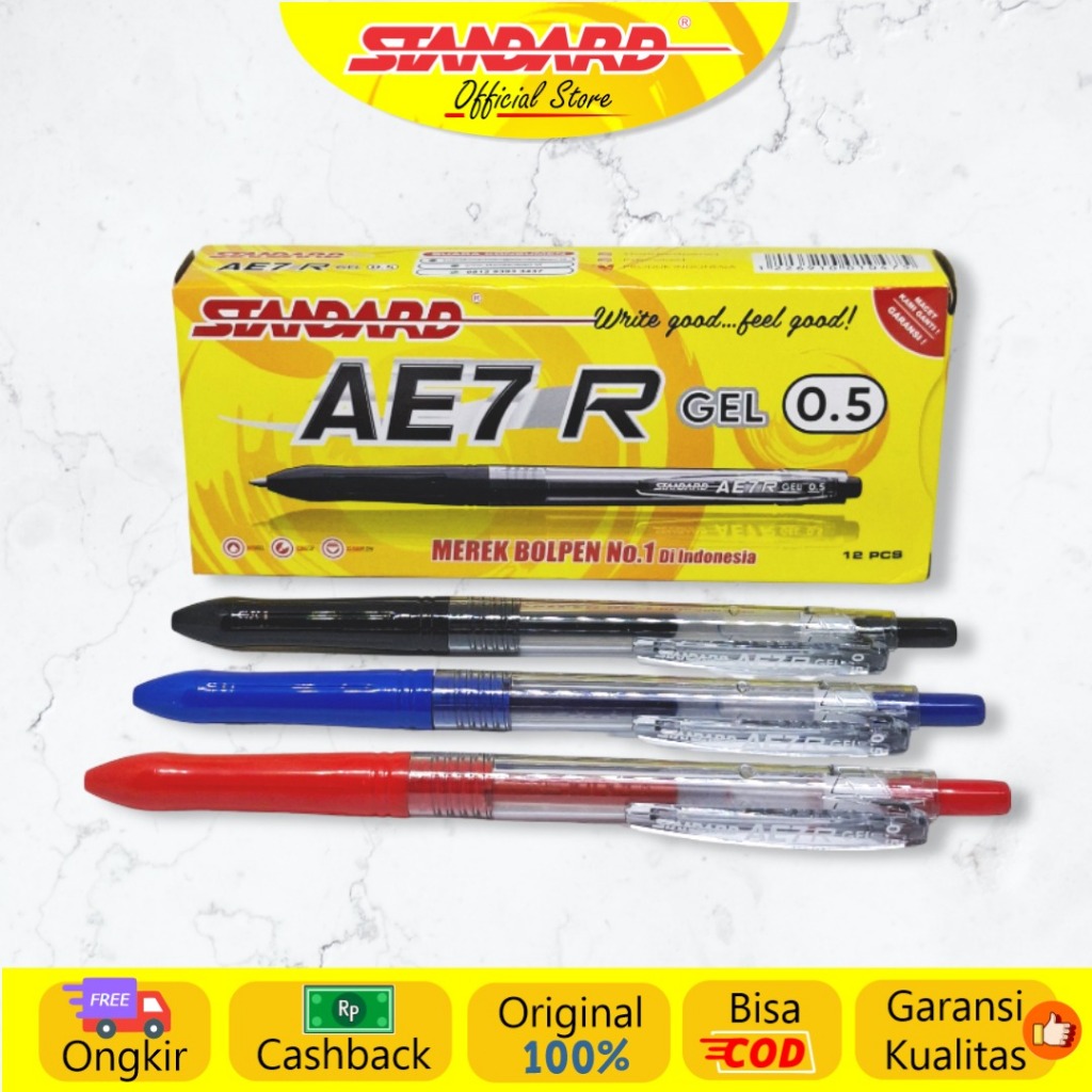 

NEW PRODUCT STANDARD - PULPEN AE7 R - GEL 0.5 ( ALAT TULIS / PEN / BALLPOINT / PENA ) JAVABSJSG