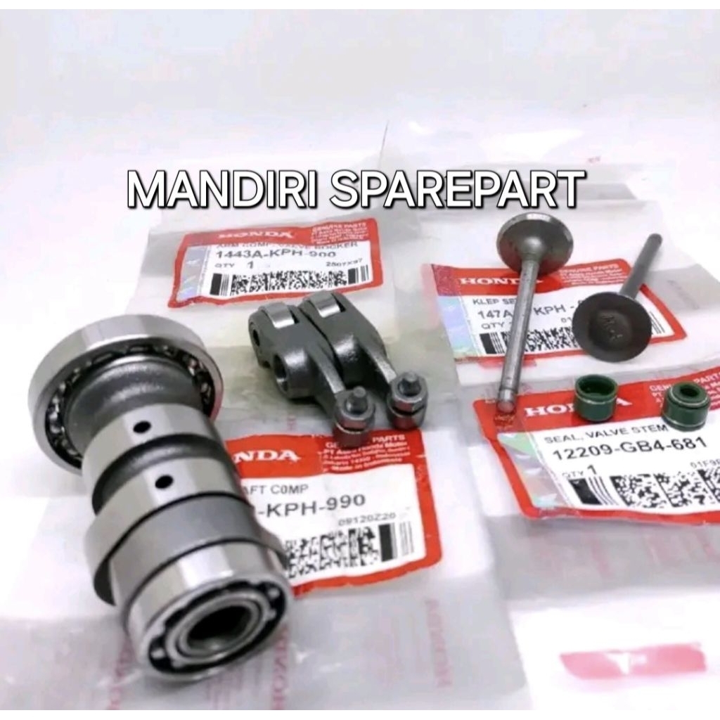 NOKEN AS KPH 4 ITEM PLUS PLATUK,KLEP SET SEAL KLEP, KARISMA 125,SUPRA X 125 KARBU KIRANA