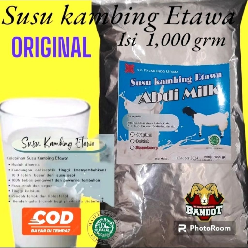 

Susu kambing bubuk Etawa kemasan Aluminiumfoil 1kg