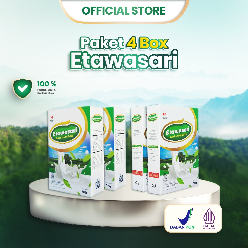 

Etawasari - 4 Box Susu Etawa Kulit Awet Muda, Redakan Maag & GERD secara Aman