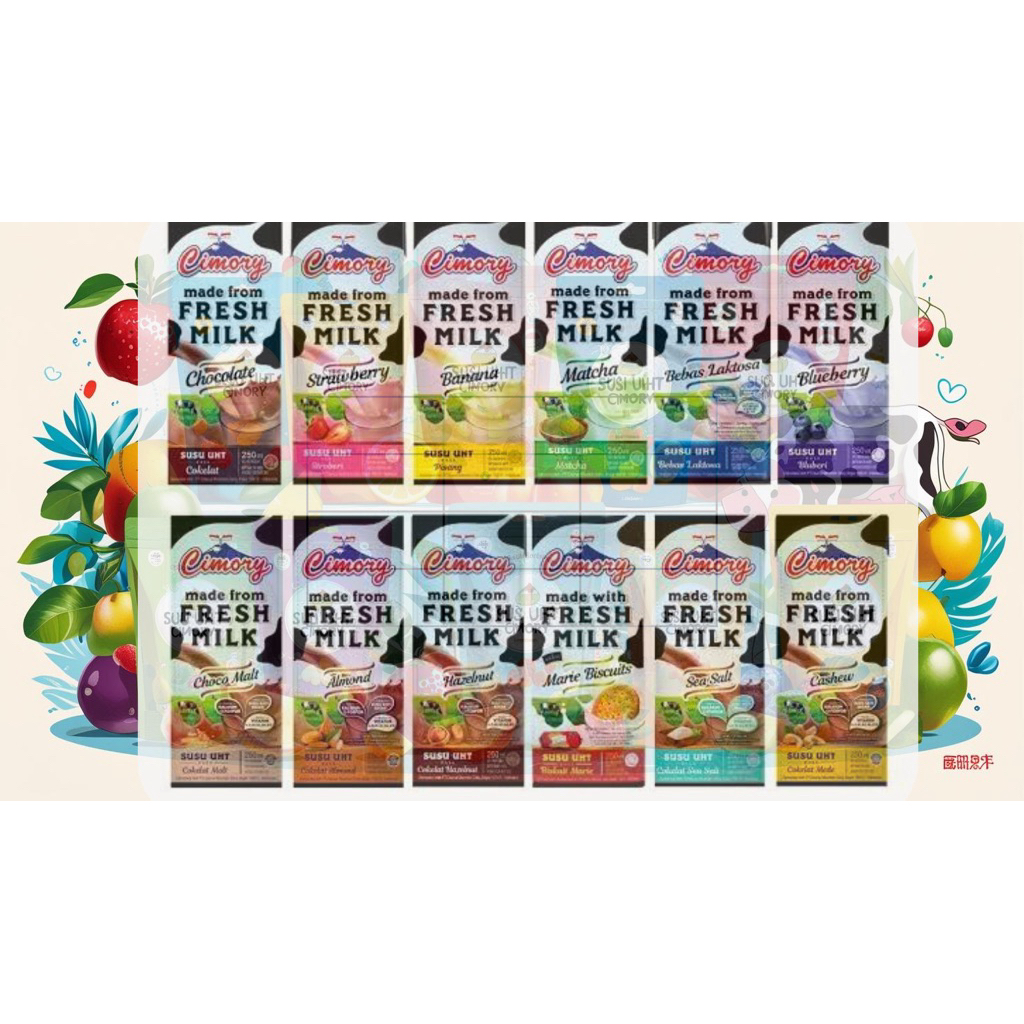 

cimory UHT Fresh Milk 250ml All Varian 12 Rasa Lengkap Halal