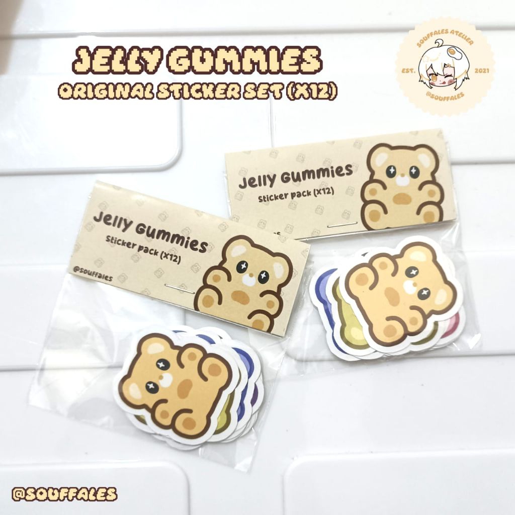 

Souffales | colorful jelly bear sticker set